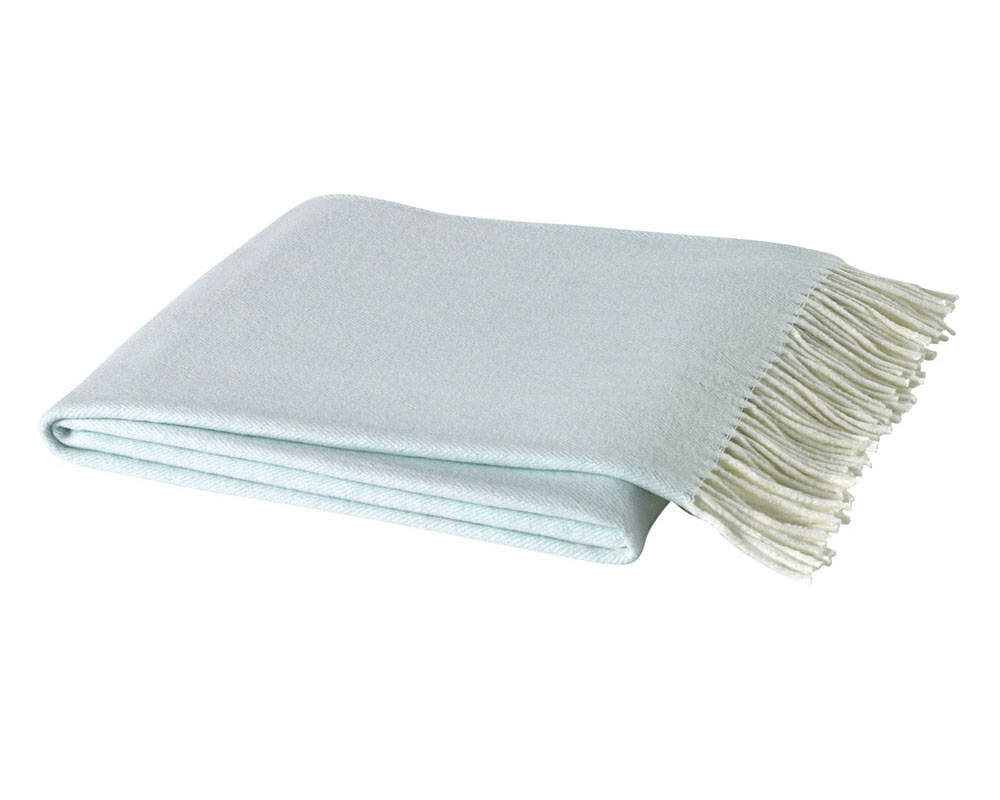 Ice Blue Italian Herringbone Throw Italian Herringbone Throws