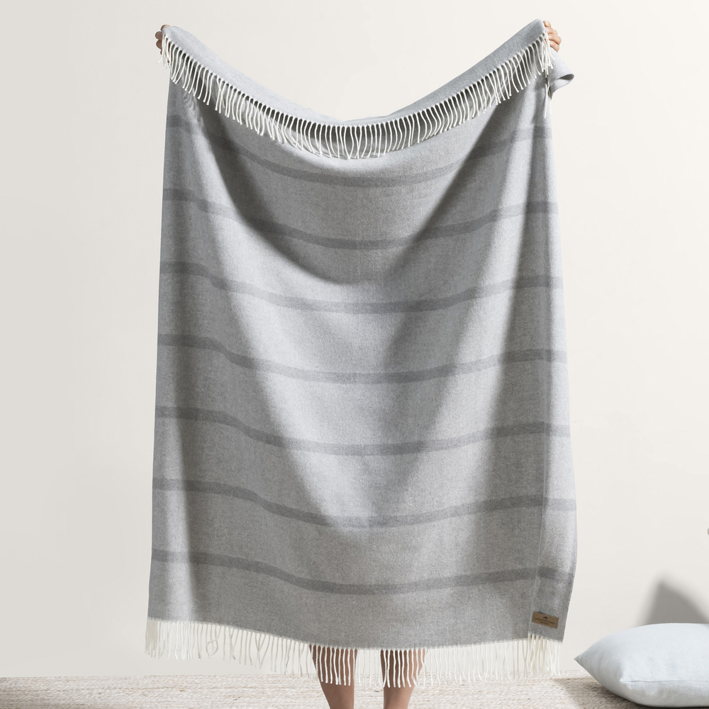 Pebble Montauk Stripe Herringbone Throw Montauk Stripe Herringbone