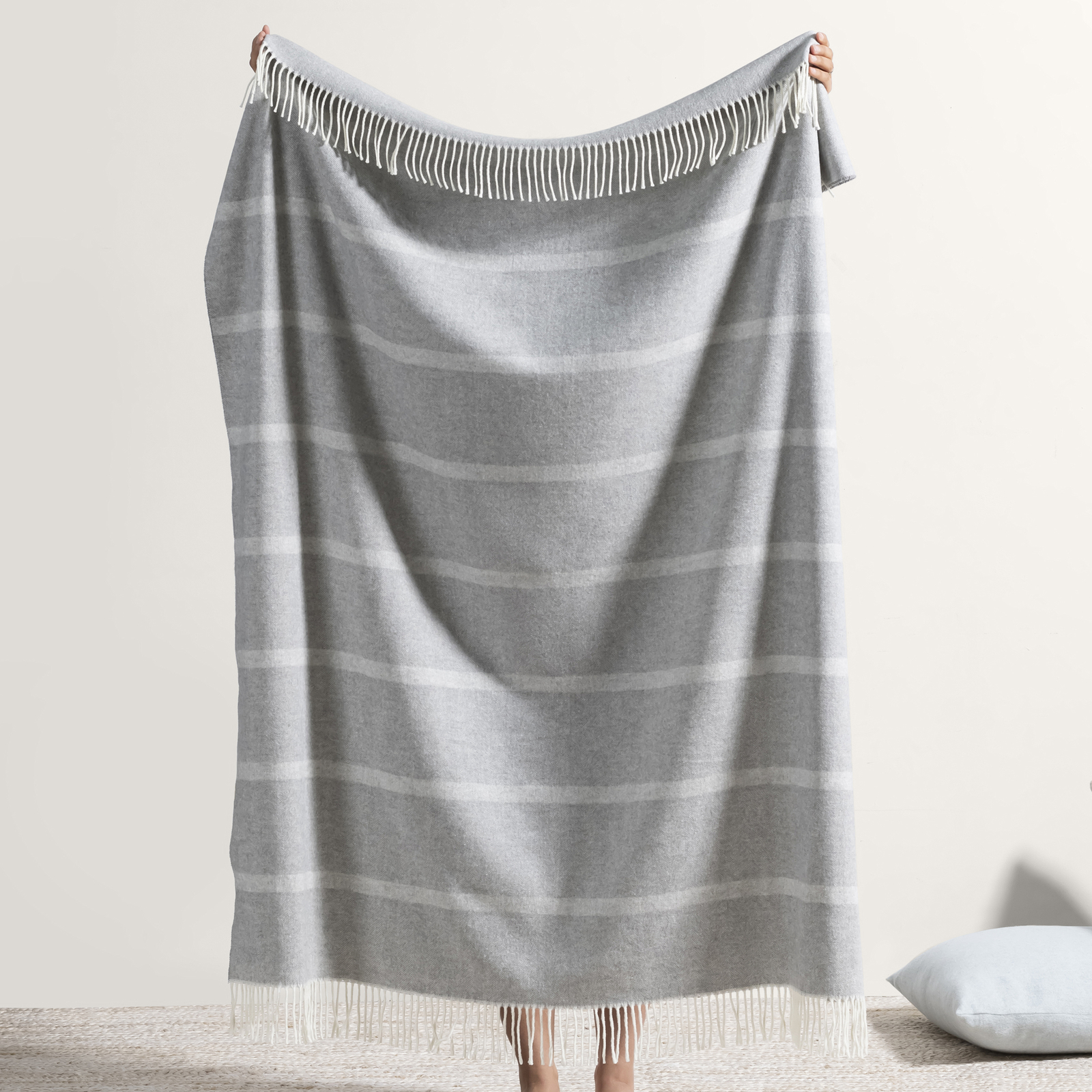 Pebble Montauk Stripe Herringbone Throw Montauk Stripe Herringbone