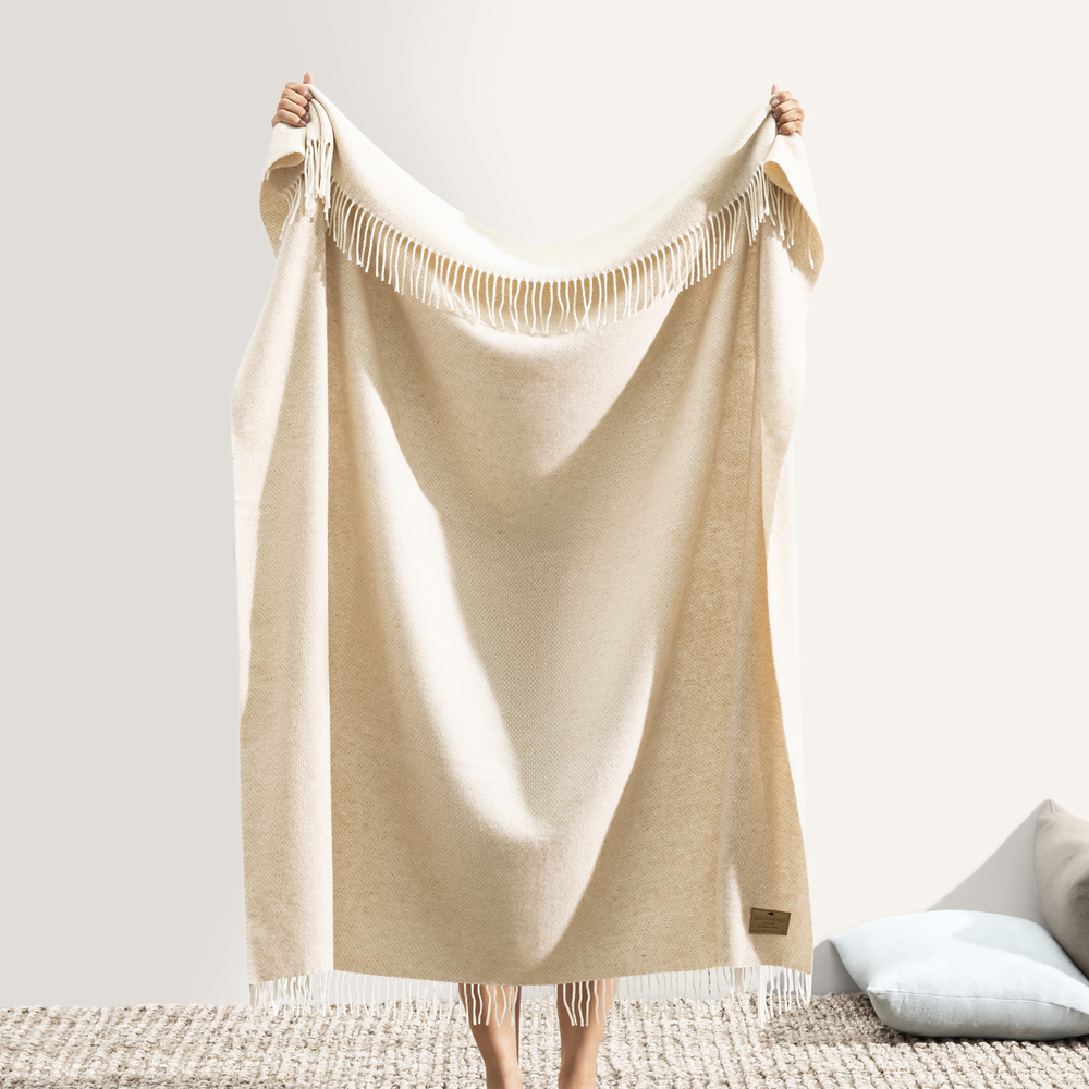 Sand Juno Cashmere Throw Juno Cashmere
