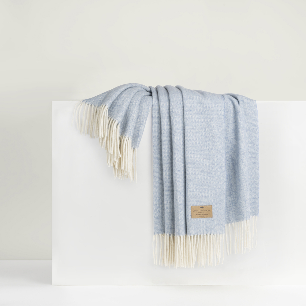 Sky Pinstripe Cashmere Throw Pinstripe Cashmere