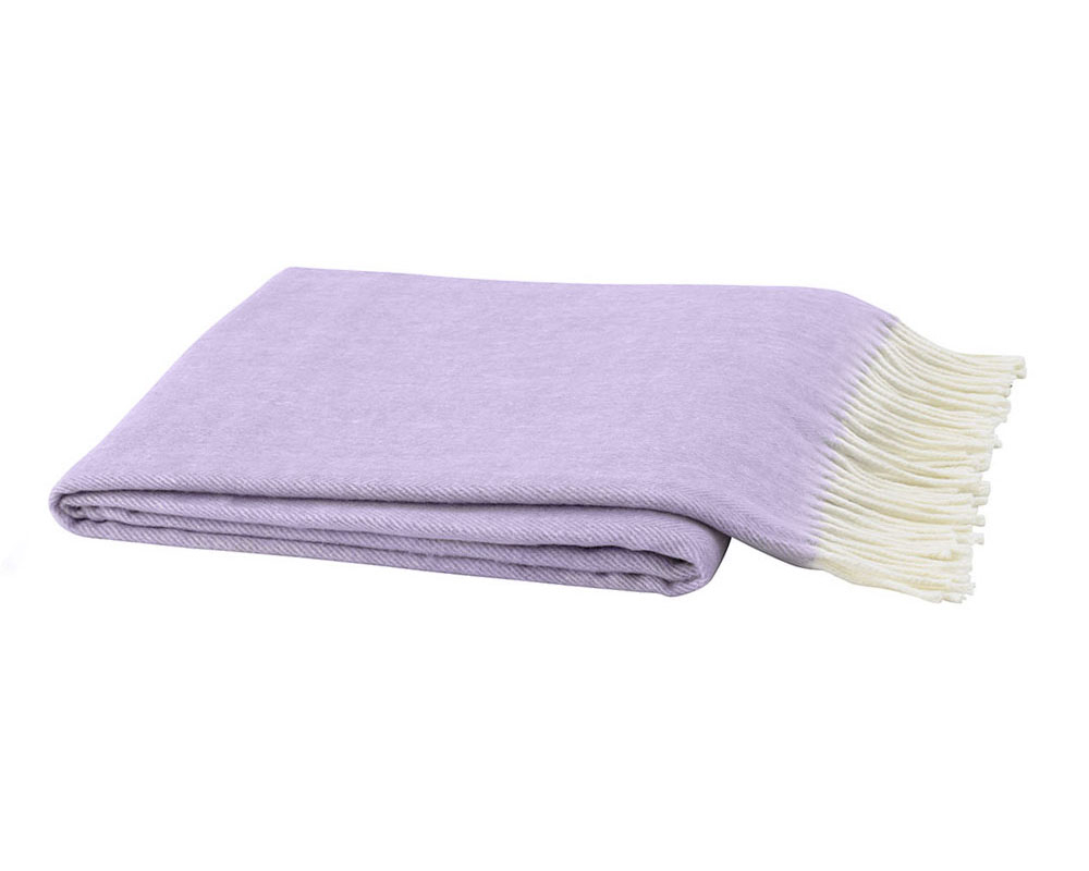 Lilac Italian Herringbone Throw Herringbone