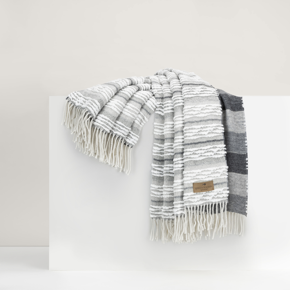 Gray Italian Textured Strato Blanket Italian Textured Strato