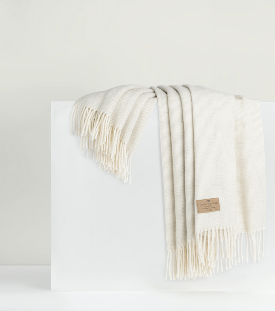 Heathered Ivory Juno Cashmere Throw Juno Cashmere
