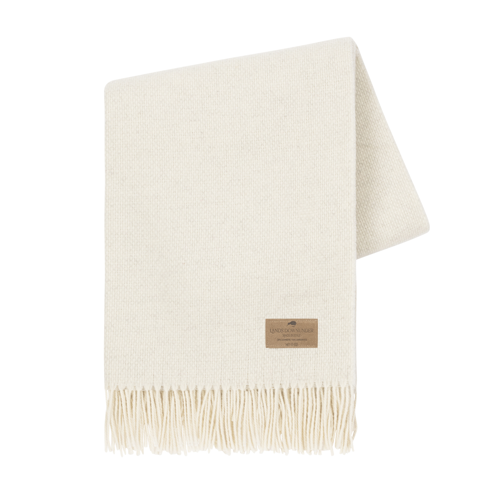 Heathered Ivory Juno Cashmere Throw Juno Cashmere