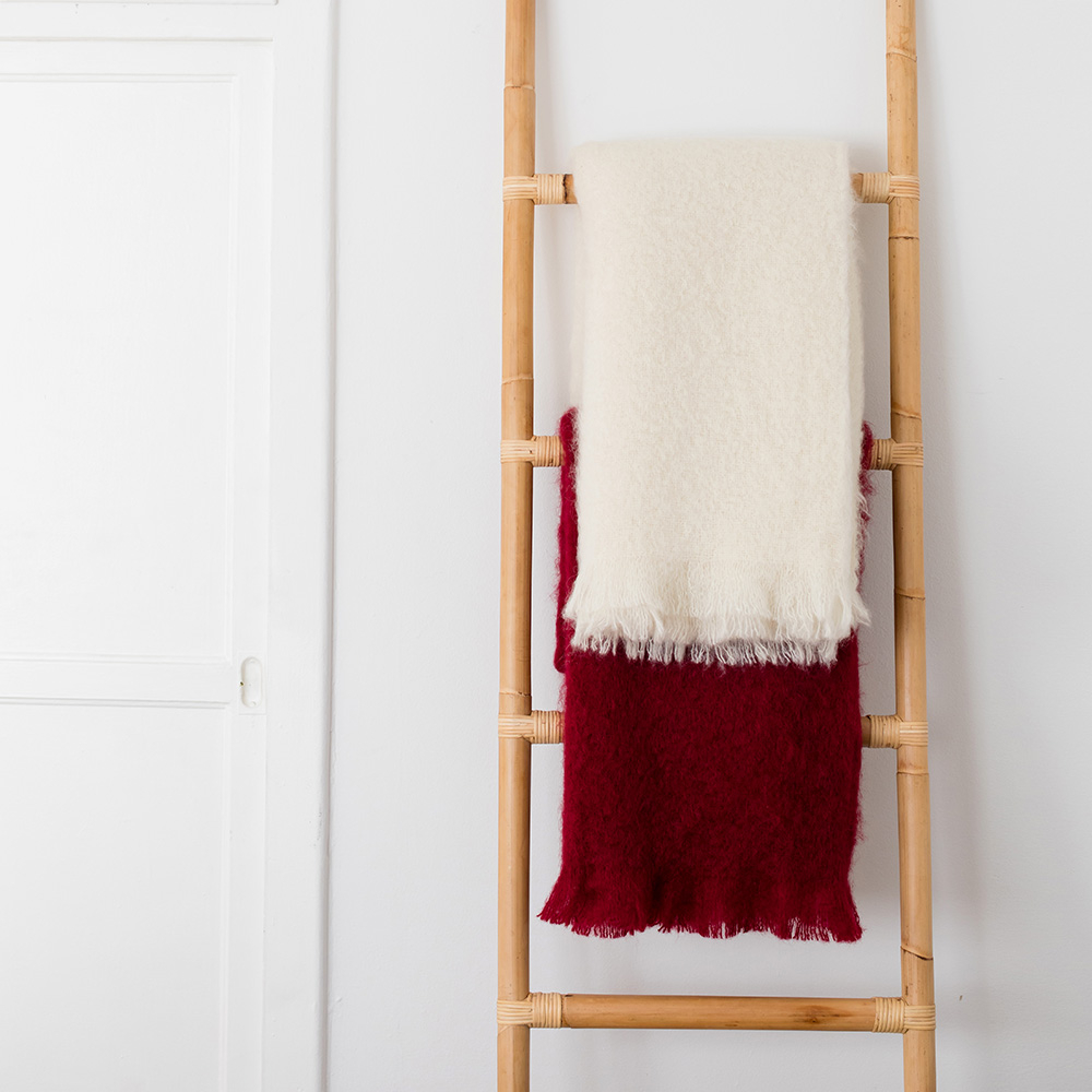 Cream Brushed Mohair Throw New Zealand Mohair