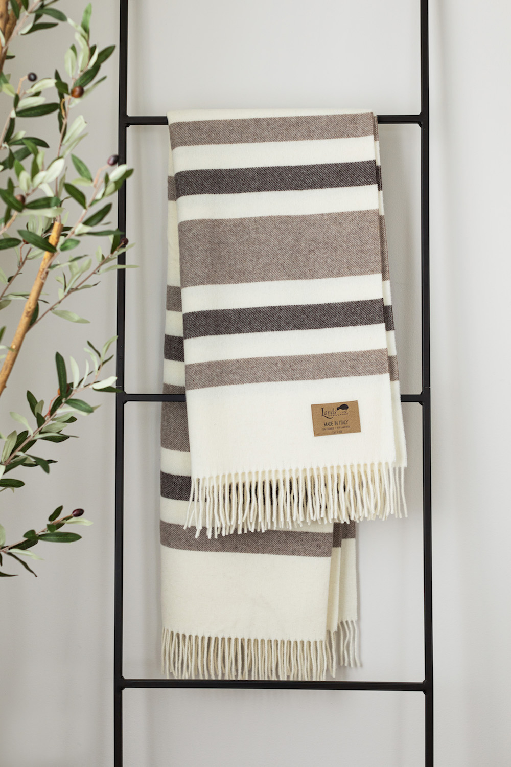 Beige and Taupe Italian Riviera Cashmere Throw Riviera Cashmere
