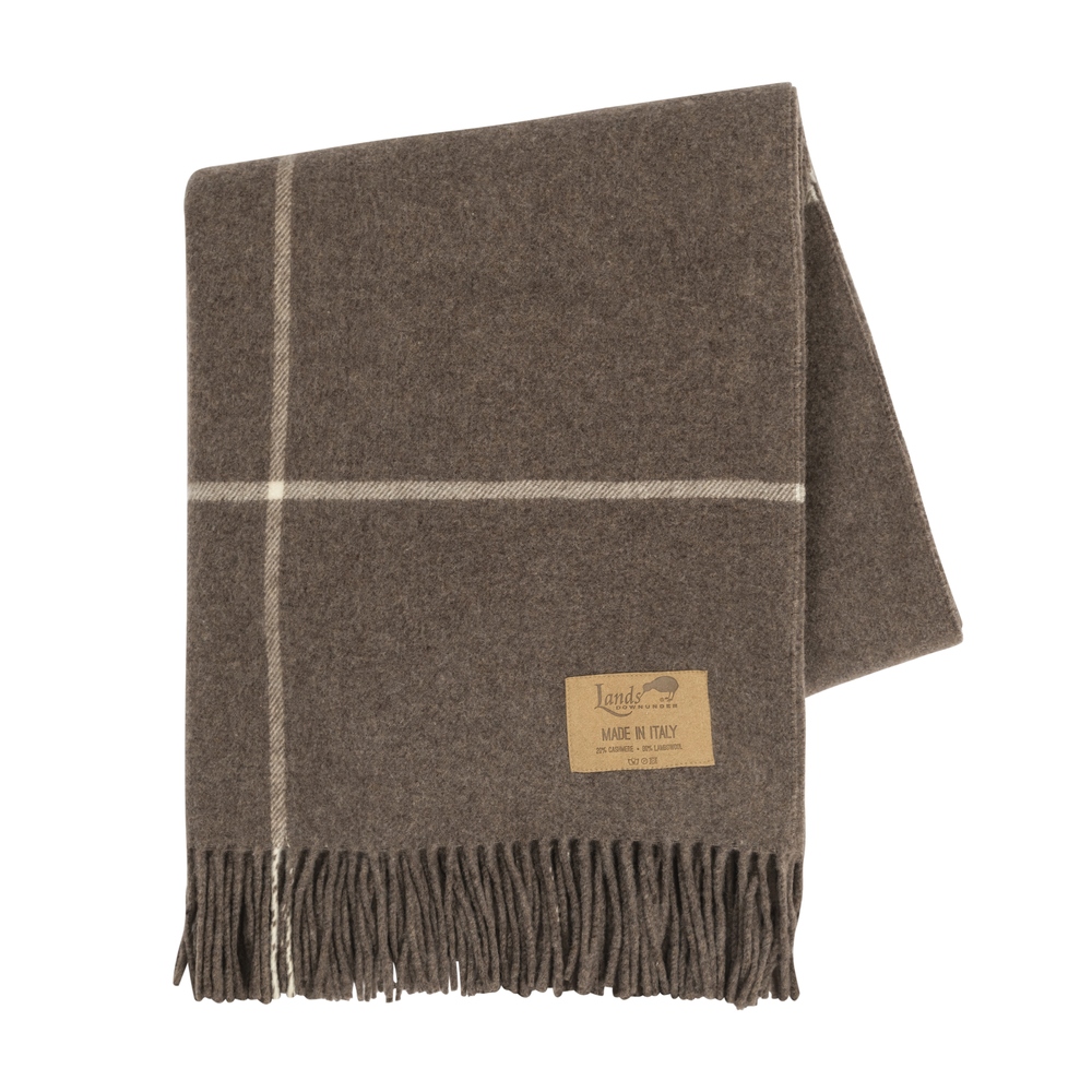Mocha Windowpane Cashmere Throw Windowpane Cashmere