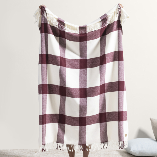 Merlot Wellington Plaid Throw | Wellington Plaid