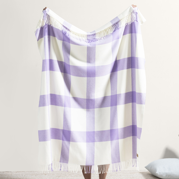 Lilac Wellington Plaid Throw | Wellington Plaid