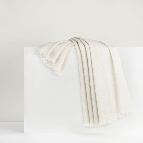 Silver Italian Luna Cashmere Throw | Luna Cashmere