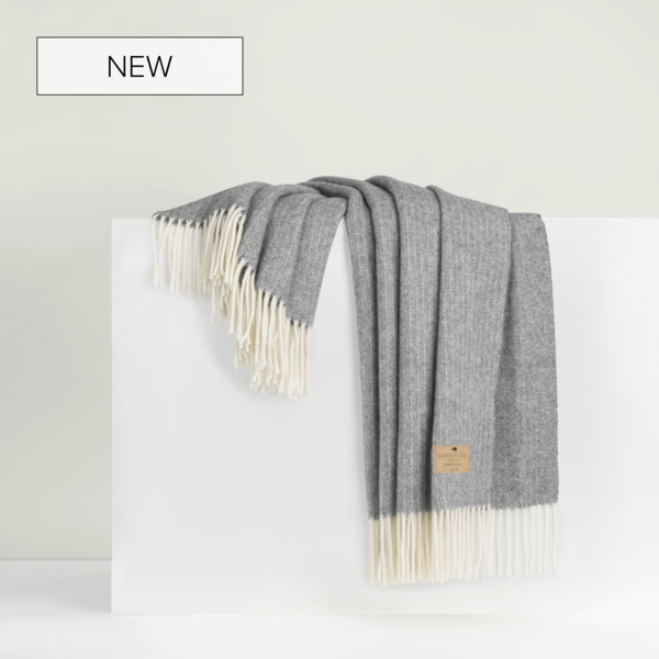 Slate Pinstripe Cashmere Throw | Pinstripe Cashmere