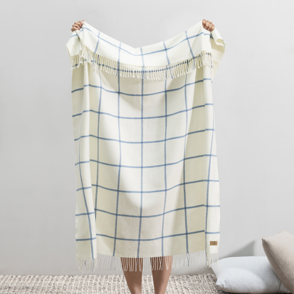 Blue Denim Lexington Plaid Throw | Lexington Plaid