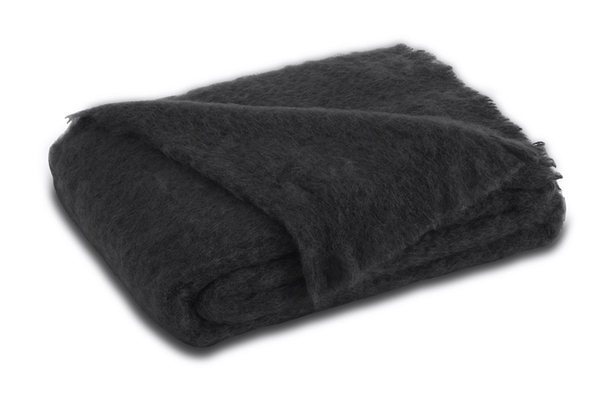 Charcoal Brushed Mohair Throw | New Zealand Mohair