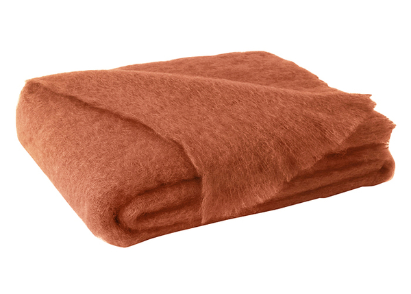 Persimmon Mohair Throw | New Zealand Mohair