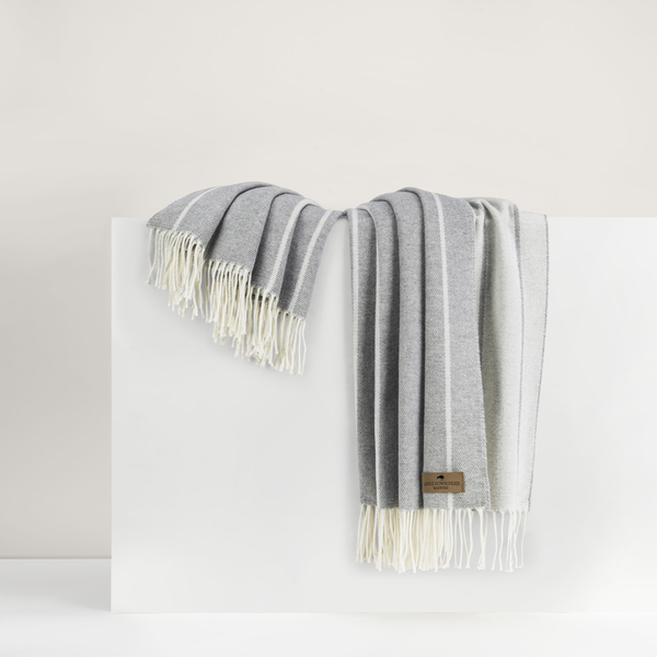 Light Gray Fiji Stripe Throw | Fiji Stripe Throw