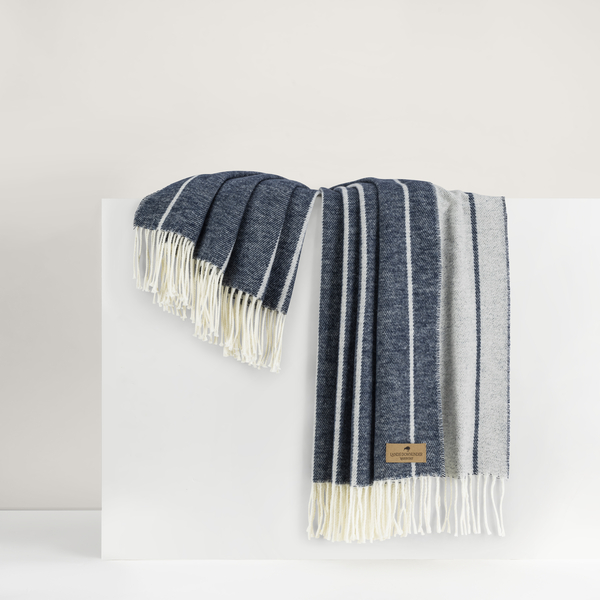 Navy Fiji Stripe Throw | New Arrivals