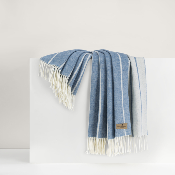 Blue Denim Fiji Stripe Throw | Fiji Stripe Throw