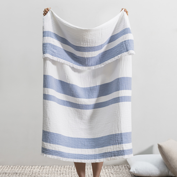 Ocean Blue San Marino Throw | San Marino Cotton Throw