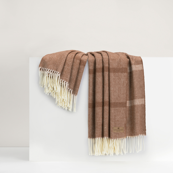 Saddle Montauk Stripe Herringbone Throw | Montauk Stripe Herringbone