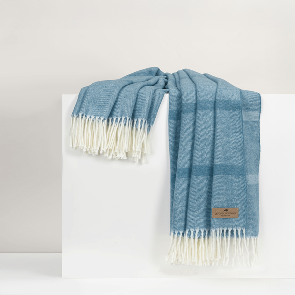 Lake Montauk Stripe Herringbone Throw | Montauk Stripe Herringbone