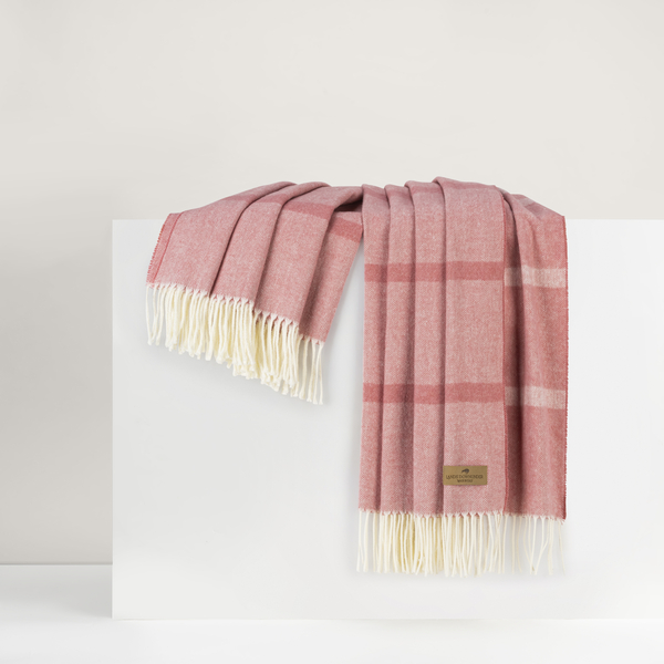 Berry Sorbet Montauk Stripe Herringbone Throw | Montauk Stripe Herringbone