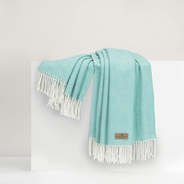 Aqua Italian Herringbone Throw | Shop All