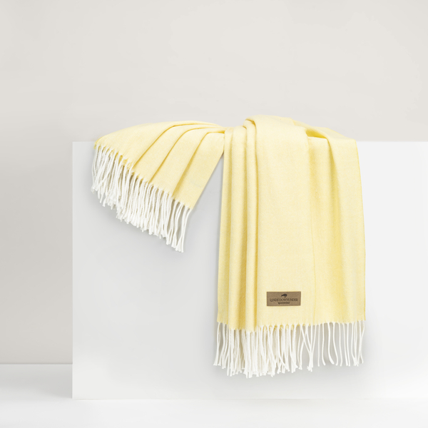 Butter Italian Herringbone Throw | Italian Herringbone