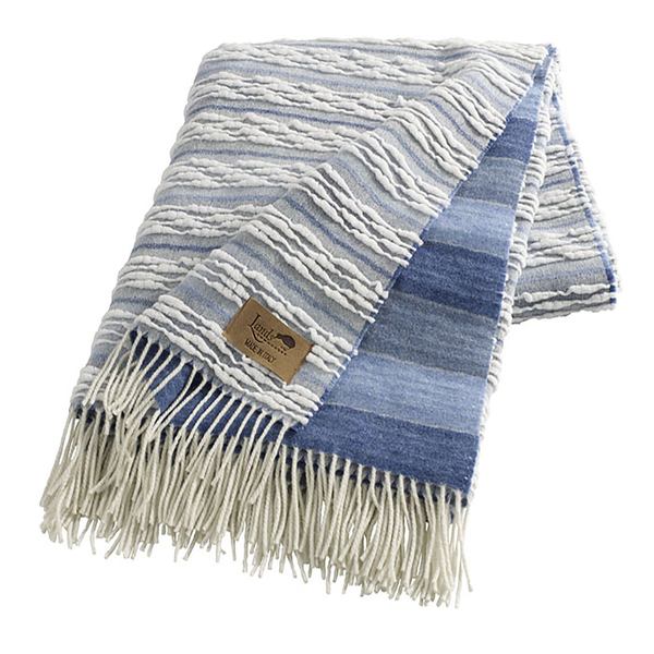 Blue Italian Textured Strato Blanket | Italian Textured Strato