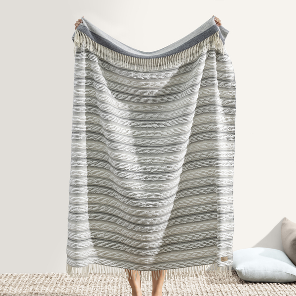 Gray Italian Textured Strato Blanket | Italian Textured Strato