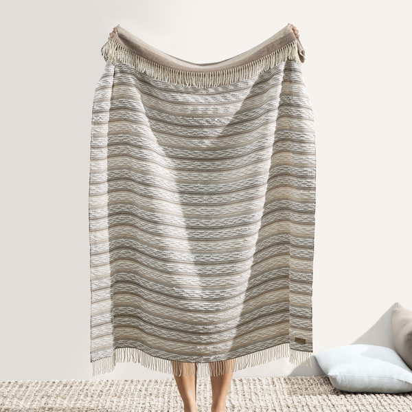 Taupe Italian Textured Strato Blanket | Italian Textured Strato