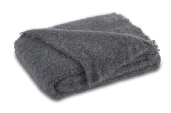 Slate Brushed Mohair Throw | New Zealand Mohair