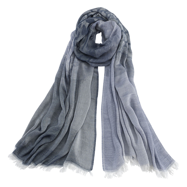 AVvOLTO Blue to White Shadow Leopard Ombre Scarf | Scarves
