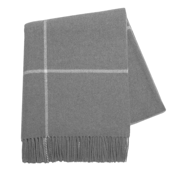 Gray Windowpane Cashmere Throw Windowpane Cashmere