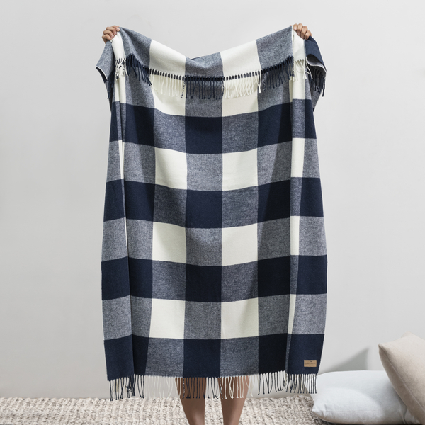 Navy Buffalo Check Throw | Buffalo Check