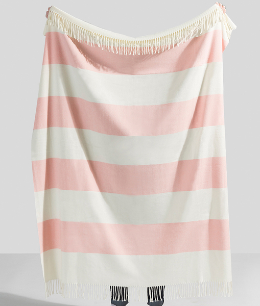 Blush Rugby Stripe Throw | Rugby Stripe