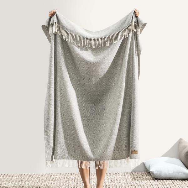 Light Gray Juno Cashmere Throw | Juno Cashmere