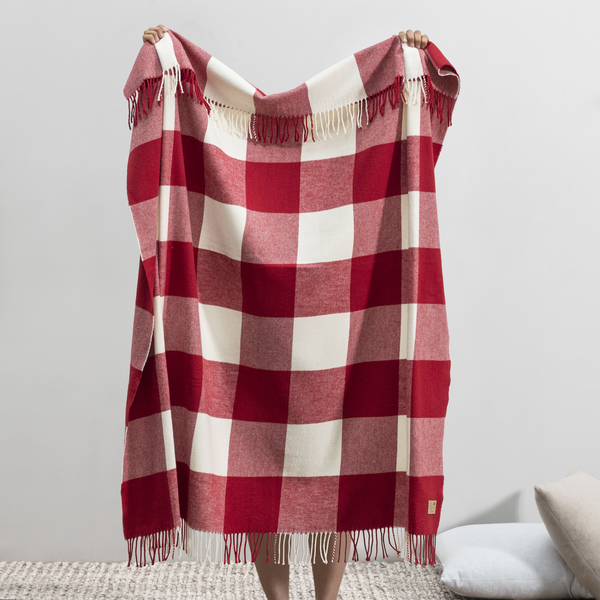 Red Poppy Buffalo Check Throw | Buffalo Check