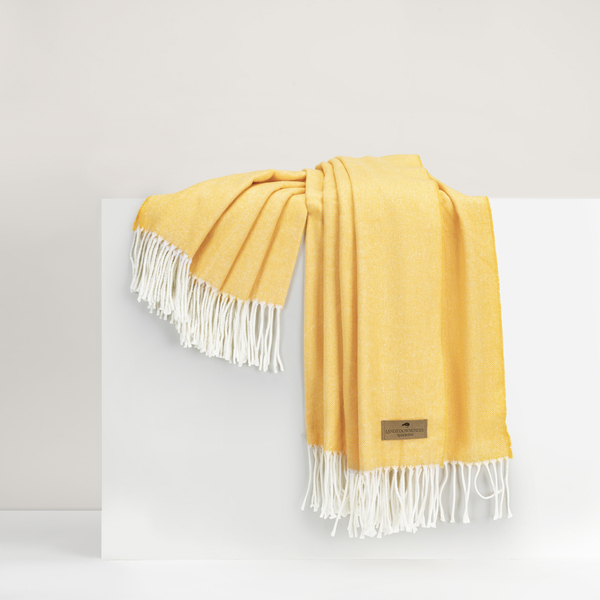 Sunflower Italian Herringbone Throw | Italian Herringbone