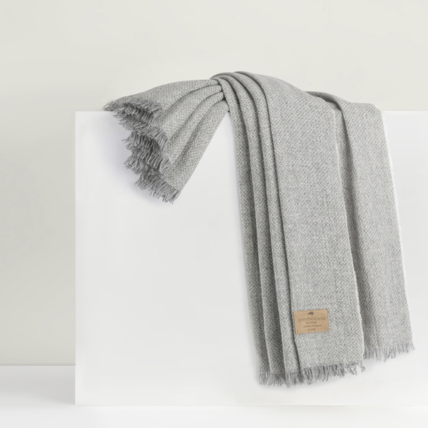 Light Gray Italian Luna Cashmere Throw | Luna Cashmere