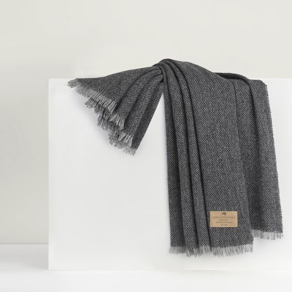 Charcoal Italian Luna Cashmere Throw | Luna Cashmere