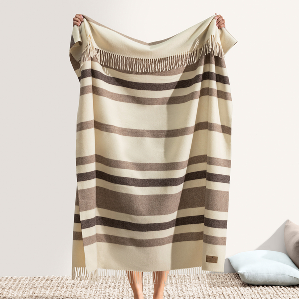 Beige and Taupe Italian Riviera Cashmere Throw | Riviera Cashmere