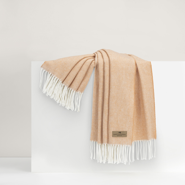 Creamsicle Italian Herringbone Throw | Italian Herringbone
