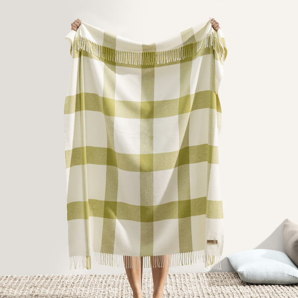 Lemongrass Wellington Plaid Throw | Wellington Plaid