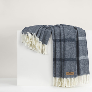 Image Navy Montauk Stripe Herringbone Throw