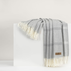 Image Light Gray Montauk Stripe Herringbone Throw