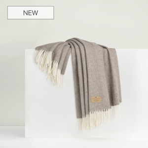 Image Taupe Pinstripe Cashmere Throw
