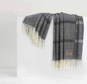Image Charcoal Montauk Stripe Herringbone Throw