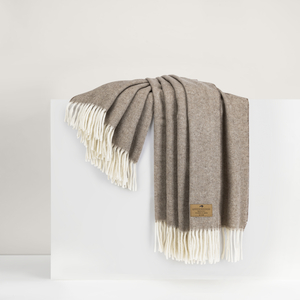 Taupe Herringbone Cashmere Throw image