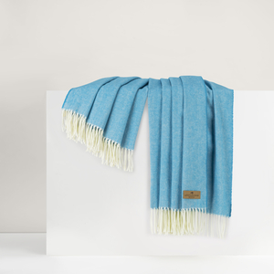 Image Island Blue Italian Herringbone Throw